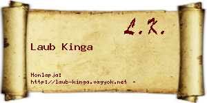 Laub Kinga névjegykártya